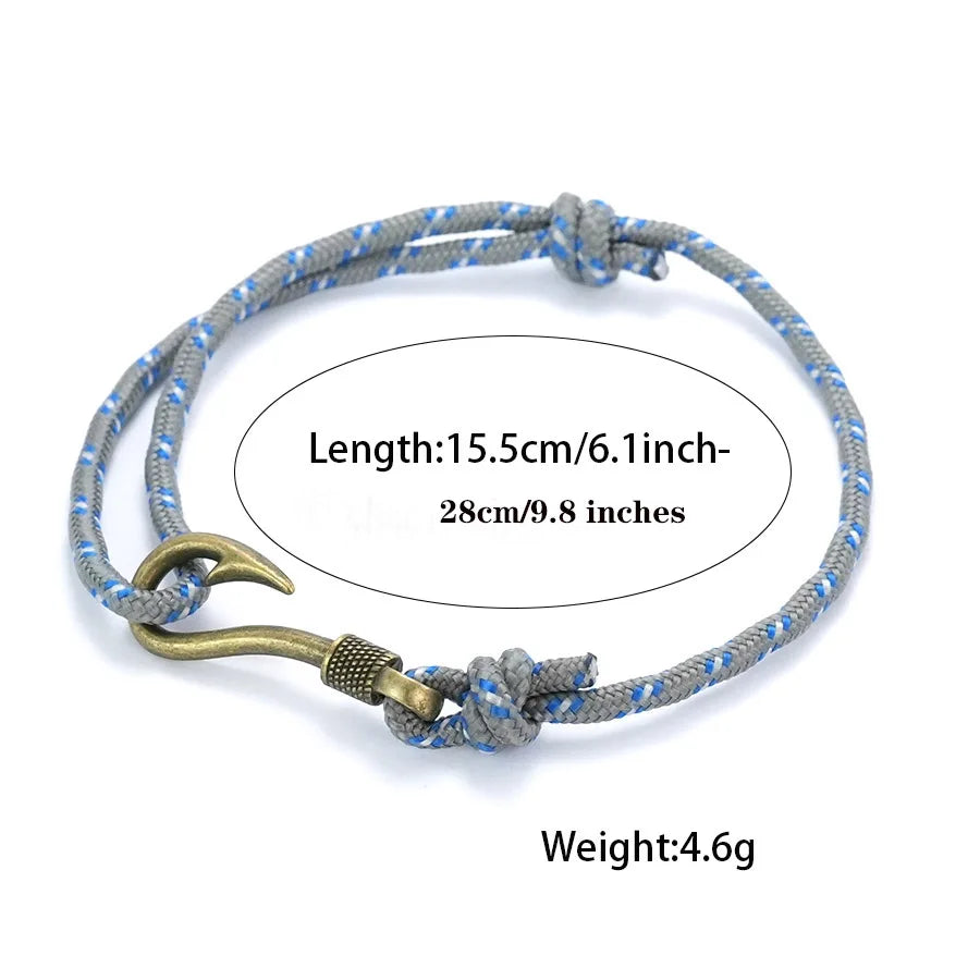 Knotic Retro Fishhook Bracelet for Men – Adjustable Handmade Nautical Style