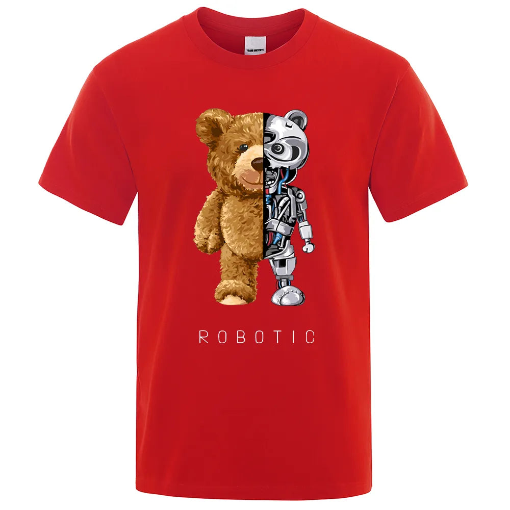 Embrace Quirky Coolness with our Funny Teddy Bear Robot T-Shirt – Your Go-To Summer Statement - Man Gifts Shop