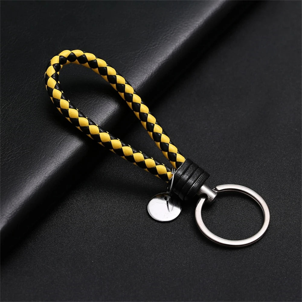 MGS PU Leather Braided Woven Rope EDC Keychain - Man Gifts Shop