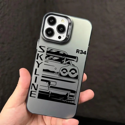 JDM Dream Car Matte Silicone Case for iPhone 16 Pro, 15 Pro Max, 14, 14 Pro, 14 Pro Max, 16 Plus, XS – Style Meets Street Performance