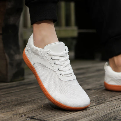 Wide-Toe Barefoot Walking Shoes – Breathable Mesh Casual Sneakers for Men