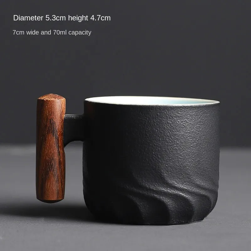 Creative Handmade Exquisite Vintage Coffee Cup With Wooden Handle - Man Gifts Shop