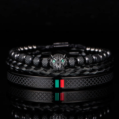 MGS Luxury Handmade Pave CZ Leopard Bracelet in Stainless Steel - Man Gifts Shop