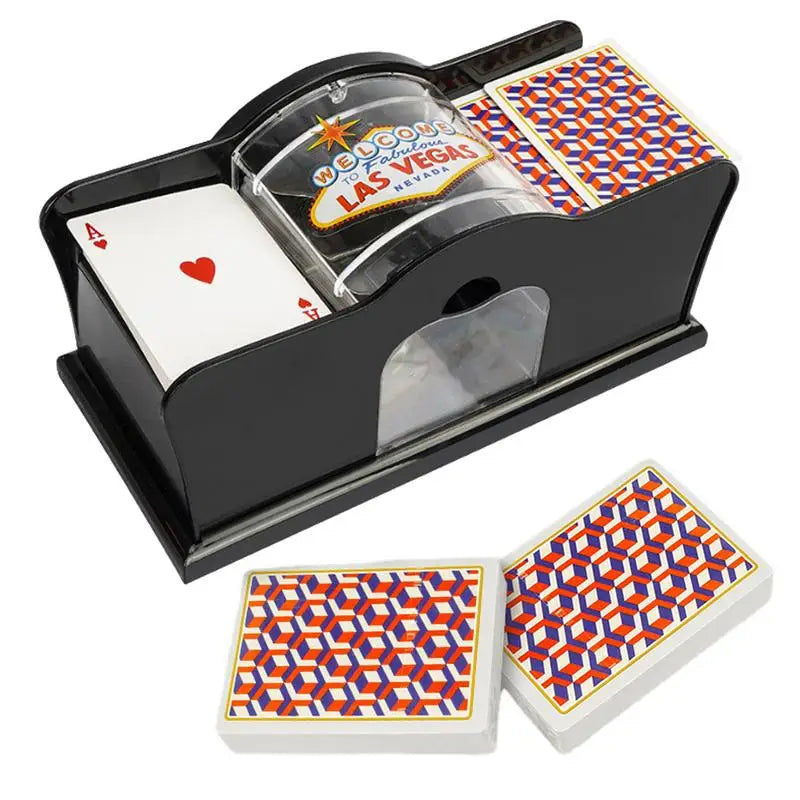 Manual Card Shuffler for 2 Decks – Easy Hand Cranked Casino-Grade Poker Shuffle Machine