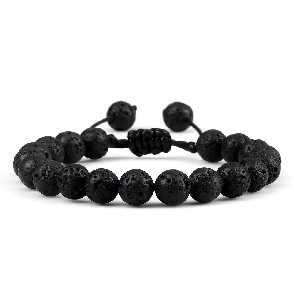 MGS Black Lava Stone Beads Charm Bracelet - Man Gifts Shop