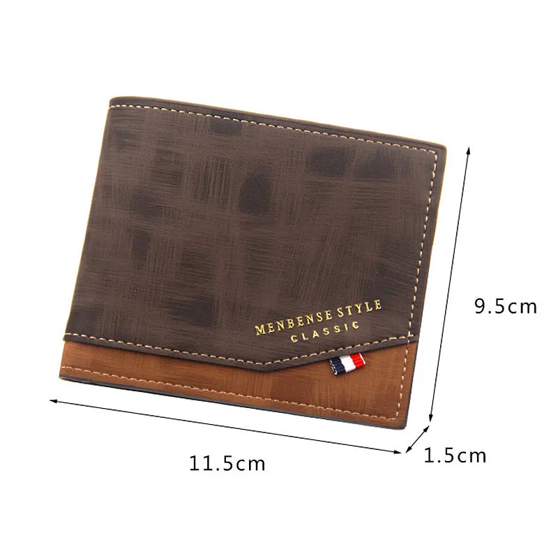 Slim Classic Men Wallet Coin Pocket Frosted Leather - Man Gifts Shop