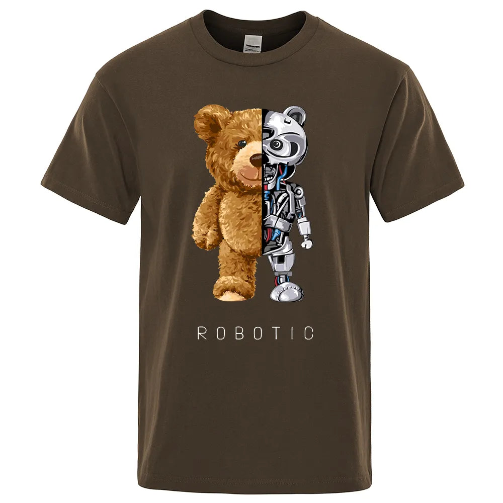 Embrace Quirky Coolness with our Funny Teddy Bear Robot T-Shirt – Your Go-To Summer Statement - Man Gifts Shop