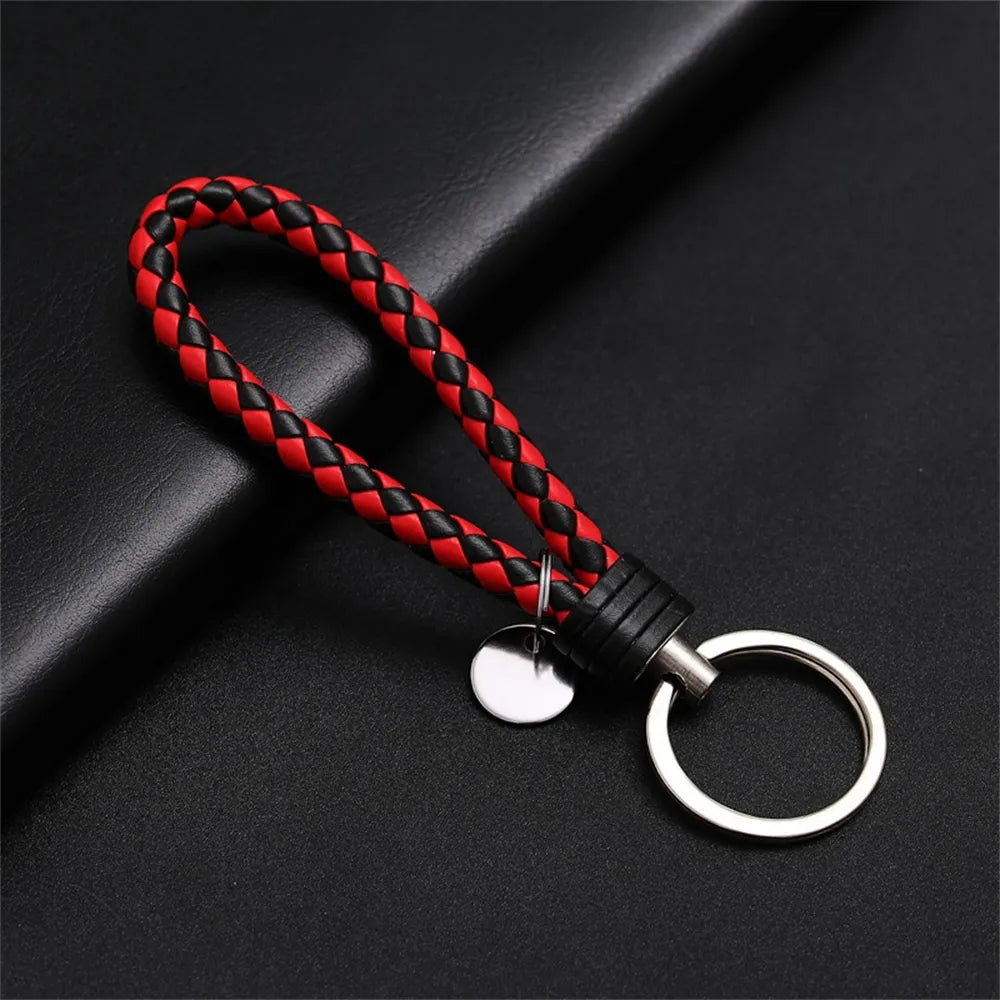 MGS PU Leather Braided Woven Rope EDC Keychain - Man Gifts Shop