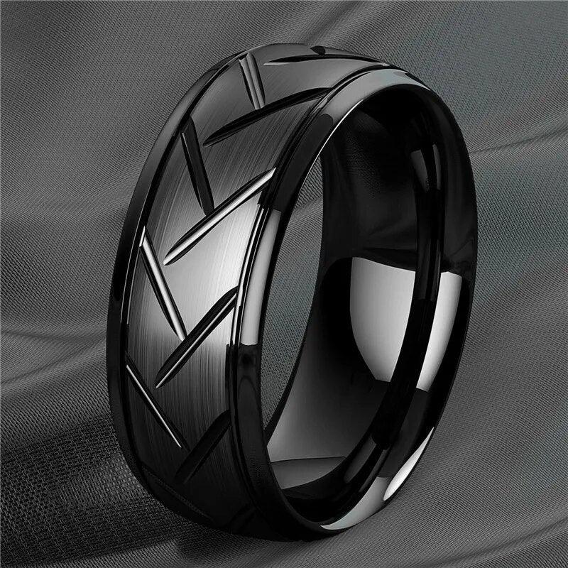 8mm Black Titanium steel Ring for Men - Man Gifts Shop