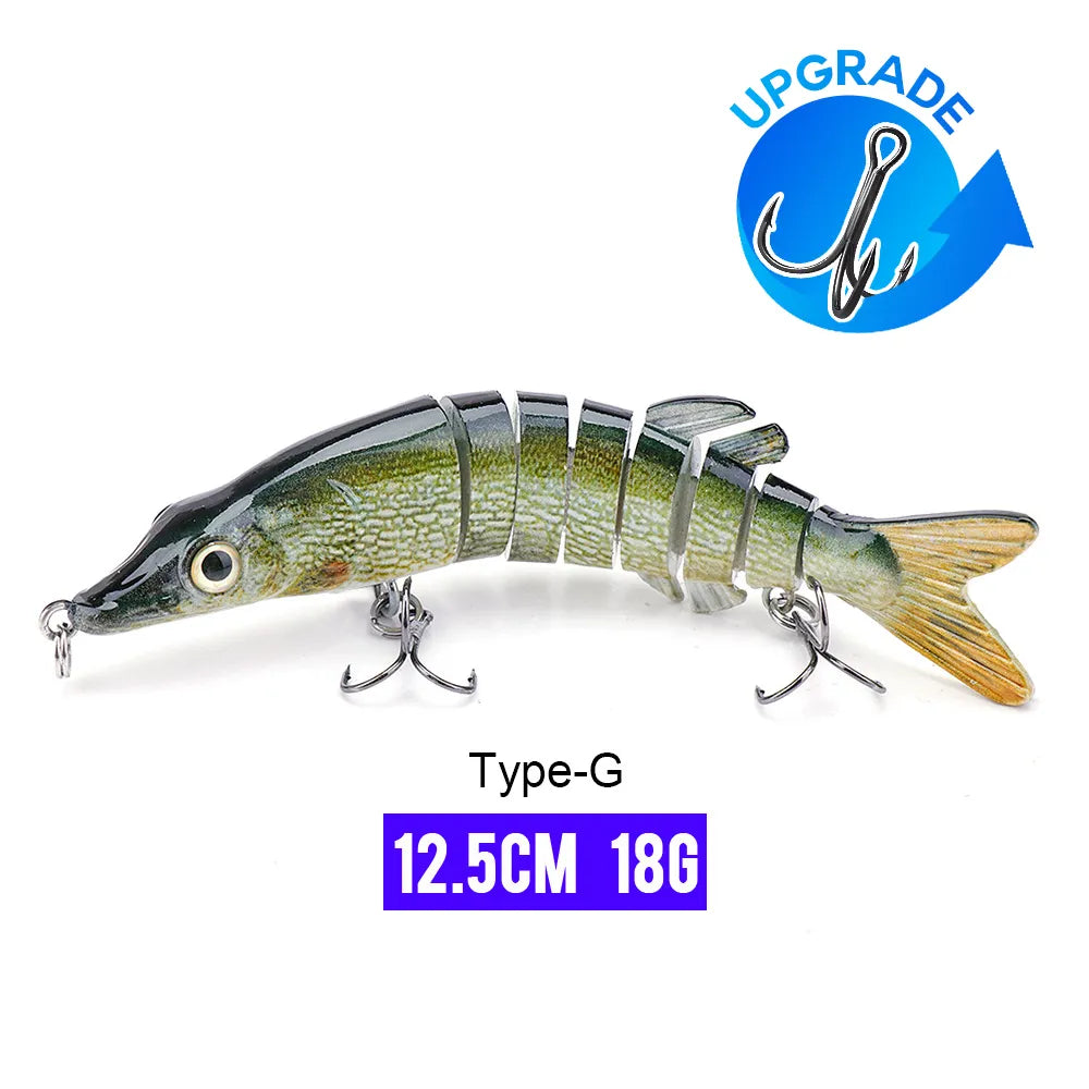 MGS 10/14cm Sinking Wobblers Fishing Lures Jointed Crankbait Swimbait 8 Segment Hard Artificial Bait For Fishing Tackle Lure - Man Gifts Shop