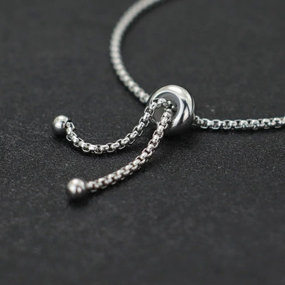 Men’s Stainless Steel Peace Symbol Anchor Bracelet – Adjustable Cuban Chain Link Gift