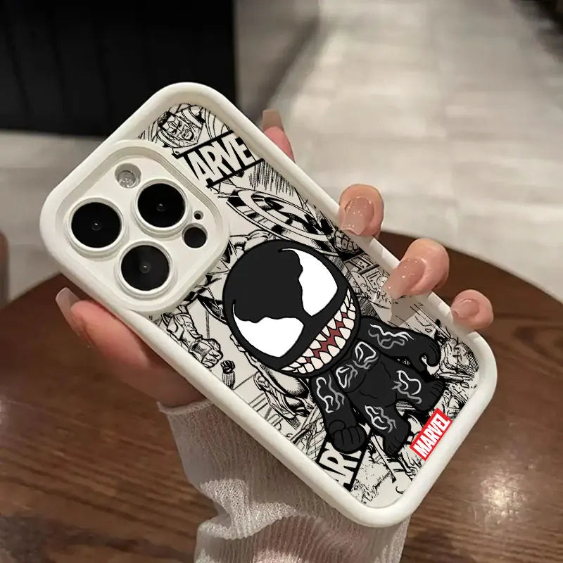 Marvel Cartoon Venom Deadpool Groot Phone Case for iPhone 14, 15 & 16 – Shockproof & Stylish Protection