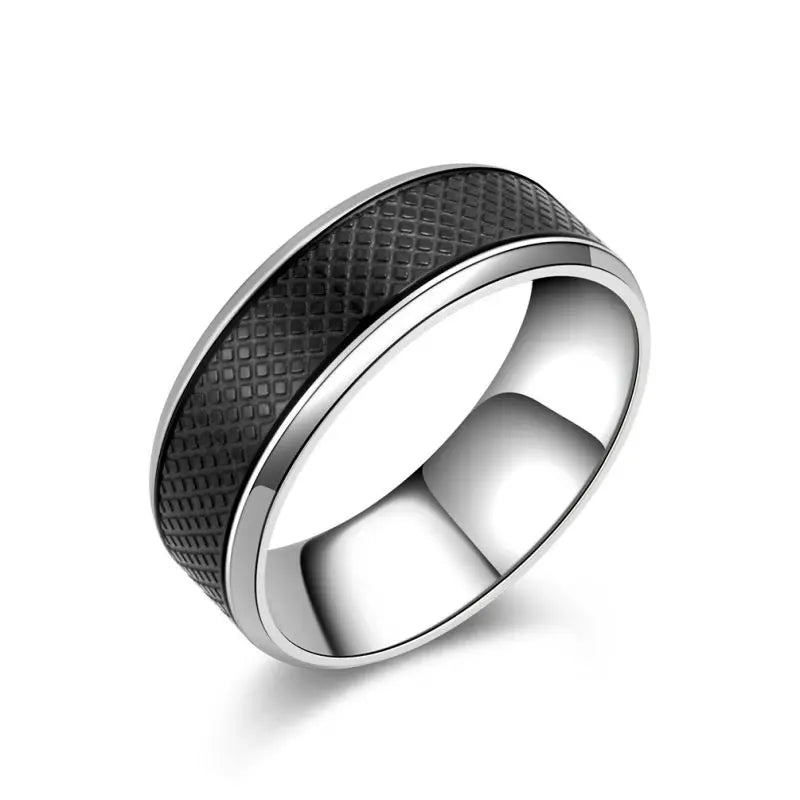 MGS High-Quality Stainless Steel Men Rings Western Titanium Steel