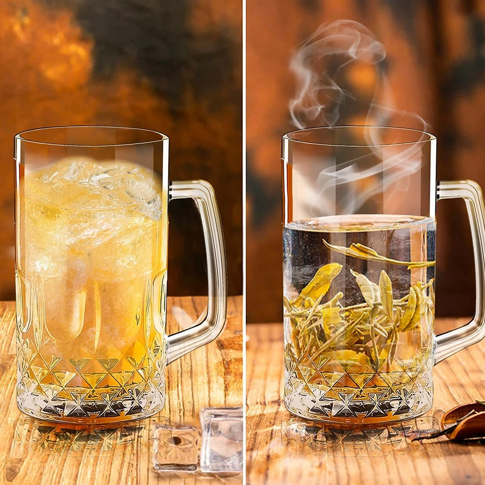 20 - 40oz (600-1200ML) Thick Glass High-capacity Transparent Beer Mug