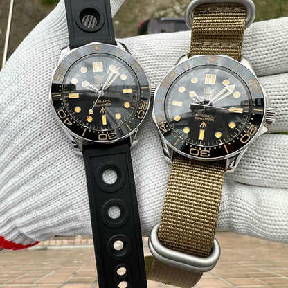 STEELDIVE SD1957 Automatic Dive Watch – 42mm Vintage Bezel, Green Luminous, Sapphire Glass, 200M Waterproof