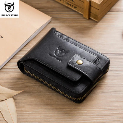 Original BULLCAPTAIN Men's Genuine Leather RFID Wallet – Slim, Secure & Stylish