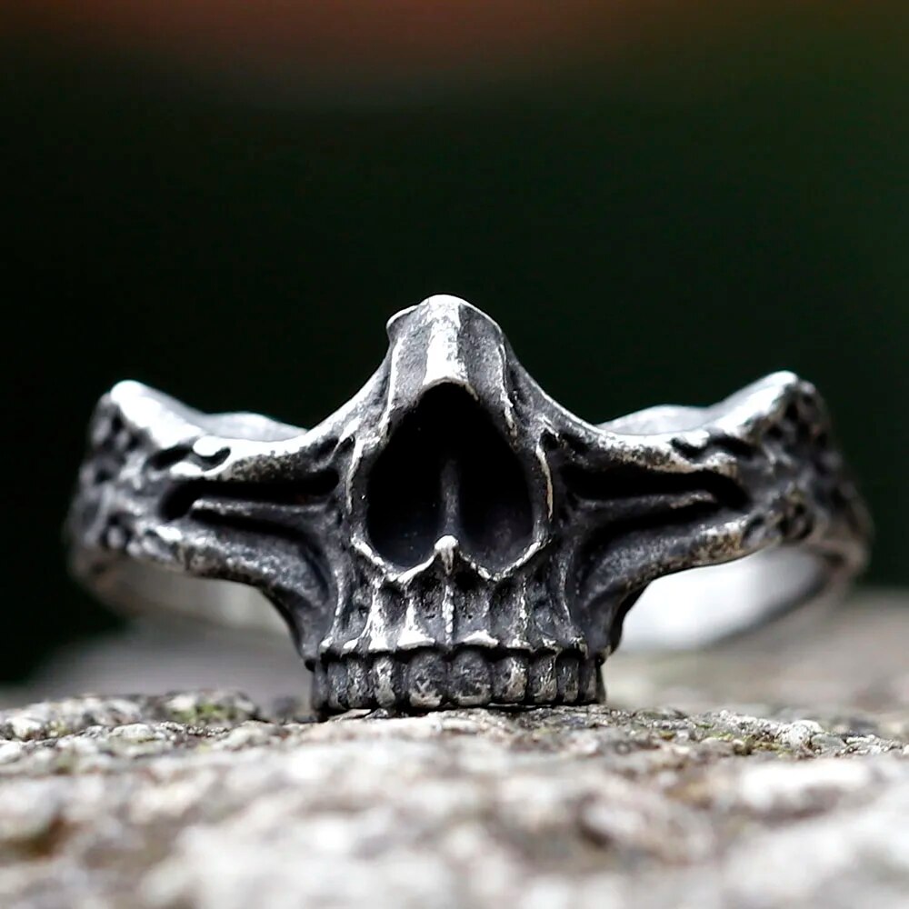 MGS Vintage Gothic Steel Skull Ring - Man Gifts Shop