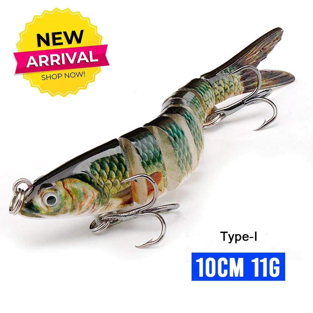 MGS 10/14cm Sinking Wobblers Fishing Lures Jointed Crankbait Swimbait 8 Segment Hard Artificial Bait For Fishing Tackle Lure - Man Gifts Shop