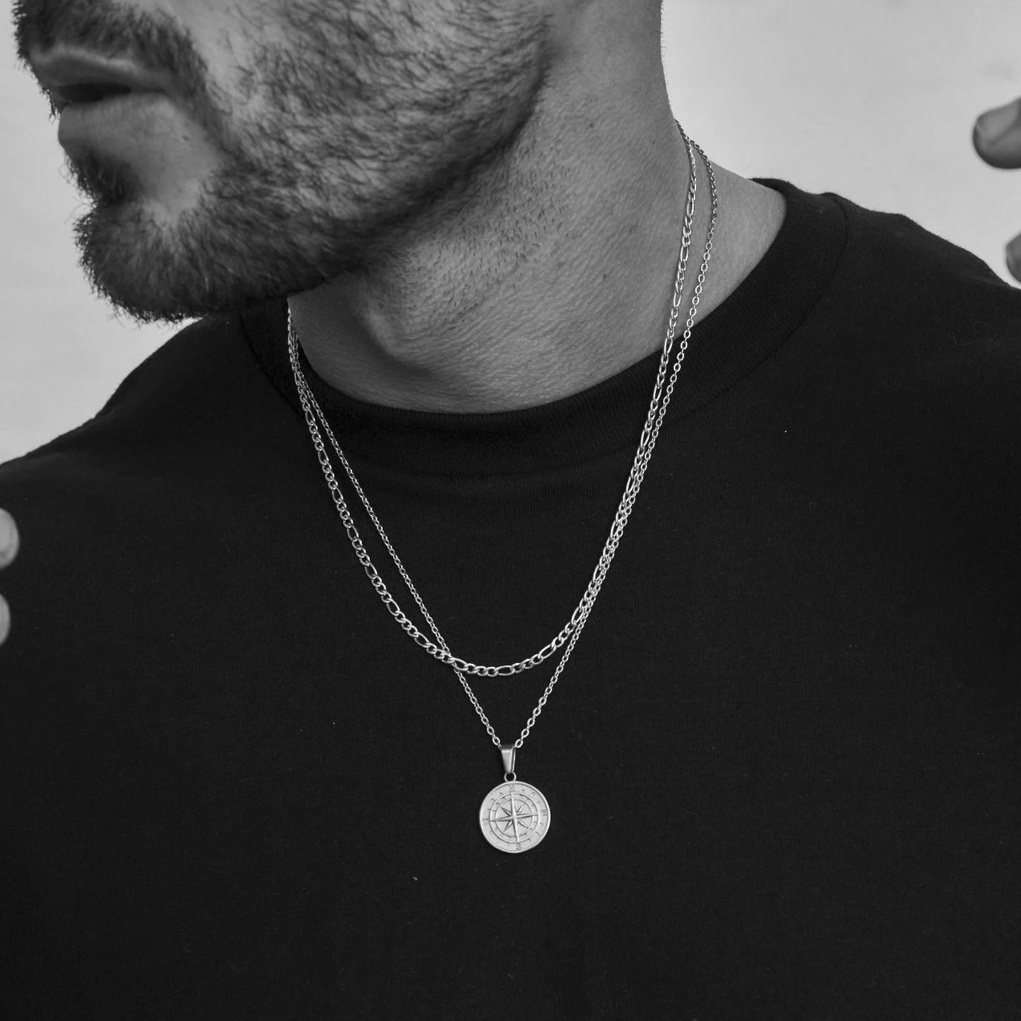 Discover Our MGS Stylish Layered Compass Necklaces for Men - Man Gifts Shop