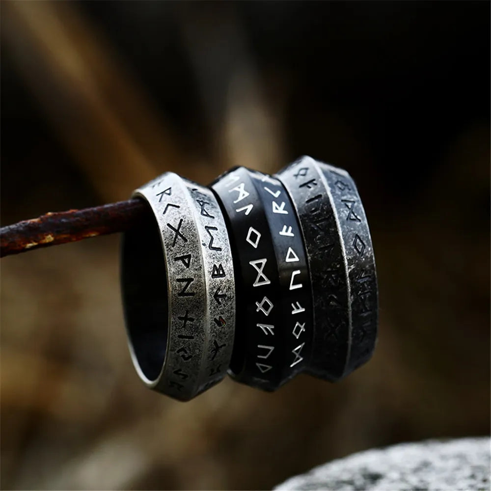 Viking Norse Futhark Runes Ring - Man Gifts Shop