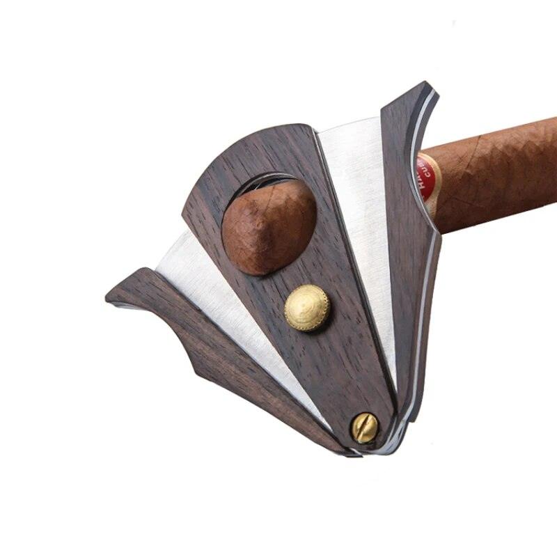 High-Quality Wooden Cigar Cutter with Sharp Blade - Man Gifts Shop