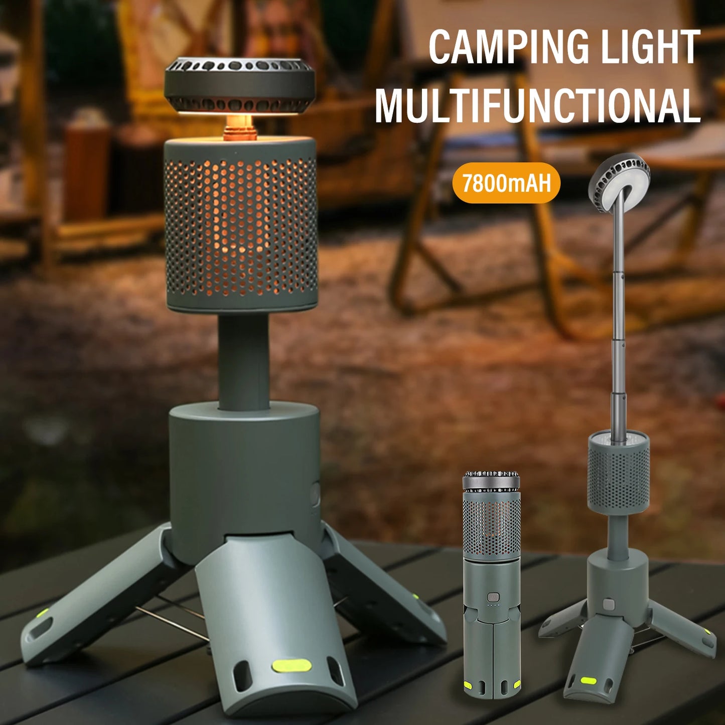 MGS LED Outdoor Camping Lantern, UBS Rechargeable, Outdoor Portable Lantern, IP65 Waterproof, Retractable