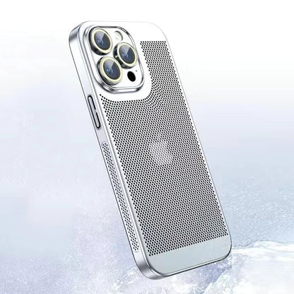 Cooling Hollow Heat Dissipation Case for iPhone 11-15 Pro Max, Mini, XS/XR/X (Colors: Purple ,Gold, Rose Gold, Green)