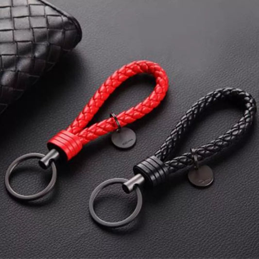 MGS PU Leather Braided Woven Rope EDC Keychain - Man Gifts Shop