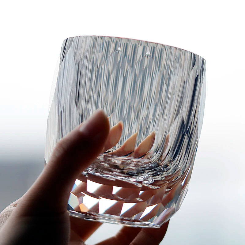 [New Arrival] K9 Crystal Glass Handmade Edo Kiriko Glass Whisky Drinking Glass Cup  200ml/6.8oz 1PC