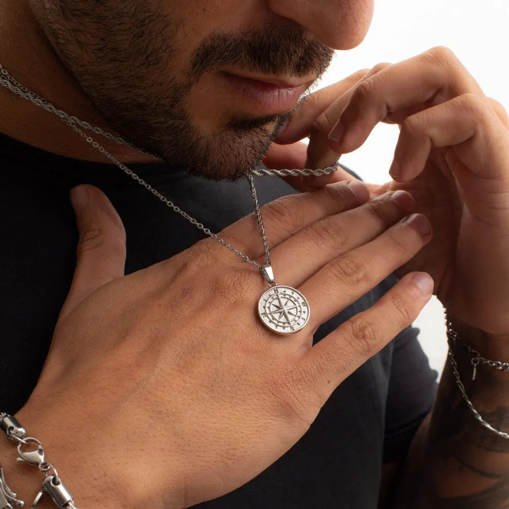 Discover Our MGS Stylish Layered Compass Necklaces for Men - Man Gifts Shop