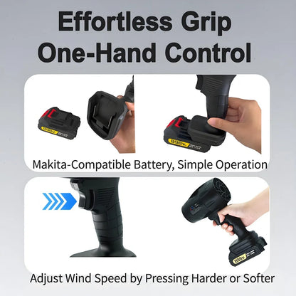 21V Cordless Turbo Blower with 1000W Power and 550g Thrust