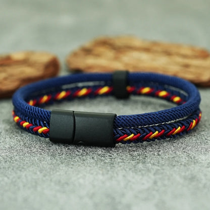 Handmade Rope Bracelet for Man – Dark Blue Woven Gift for Him