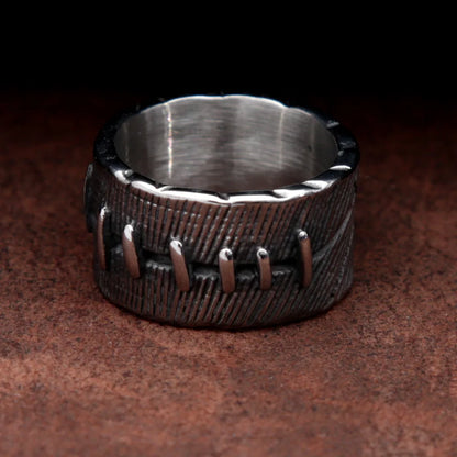 Unleash Bold Style: MGS Creative Chimeric Suture Stainless Steel Ring – Punk Biker Vibes for Men and Women, Vintage Gothic Jewelry Sizes 7 to 15 - Man Gifts Shop