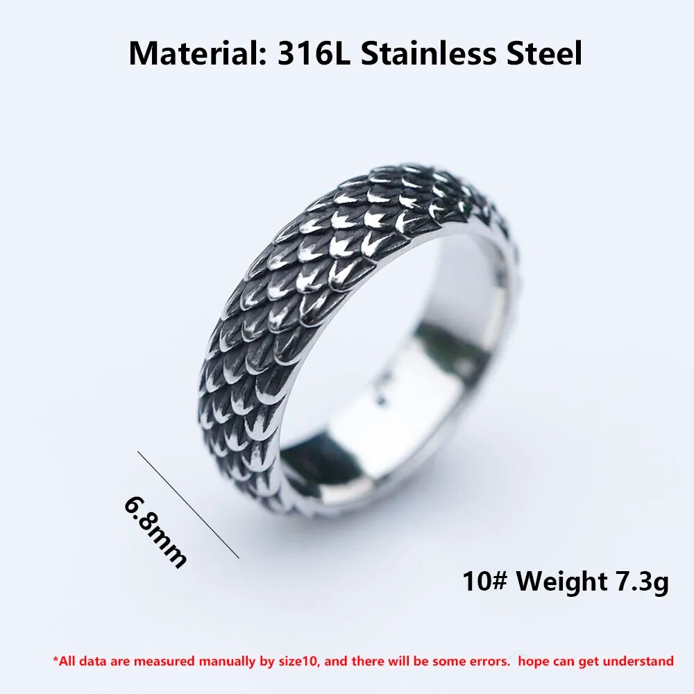 Men's 316L stainless steel Vintage Nordic Viking Dragon Ring - Man Gifts Shop