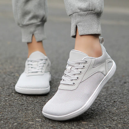 Wide-Toe Barefoot Walking Shoes – Breathable Mesh Casual Sneakers for Men