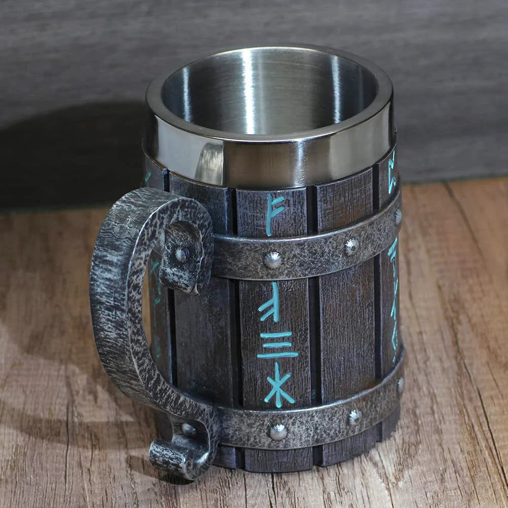 MGS Stainless Steel Retro Viking Shatterproof Beer Mug