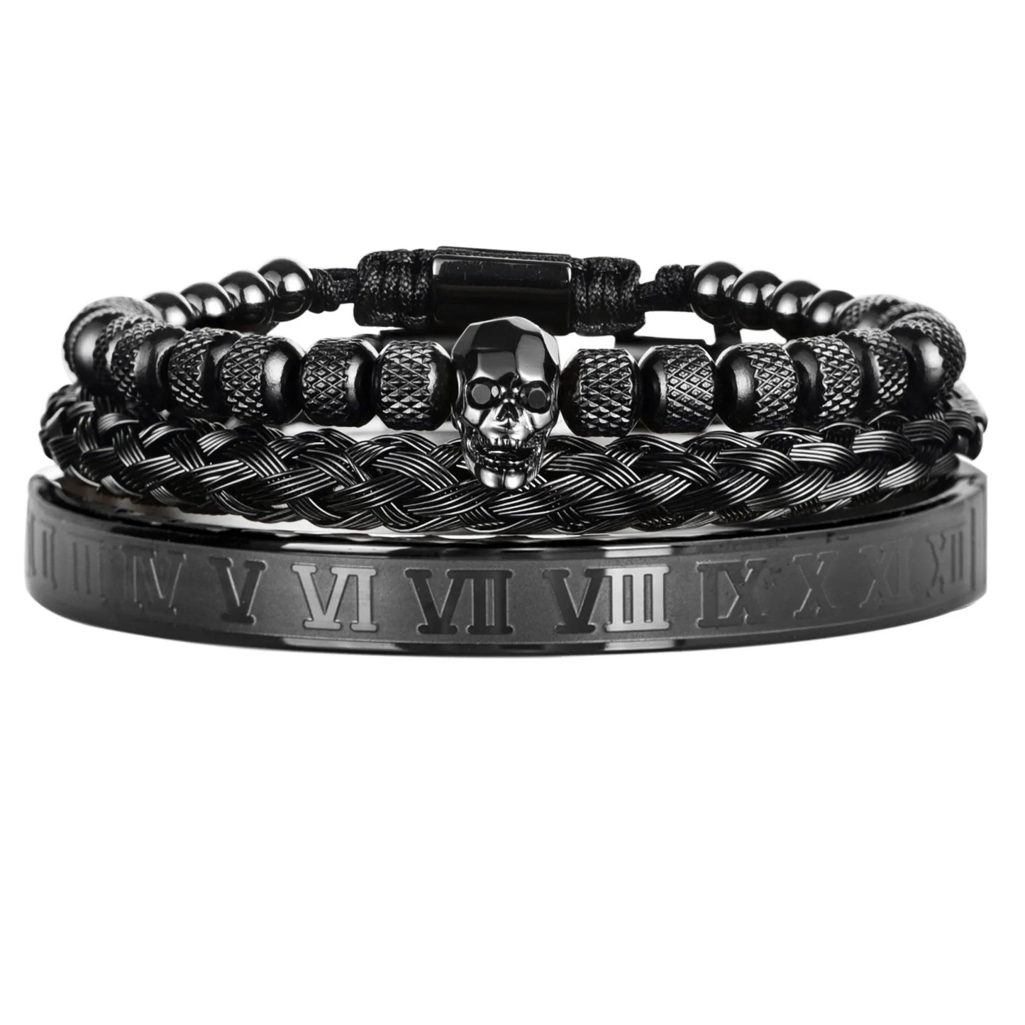 Chic Stainless Steel Rome Luxury Skull Bracelet - Man Gifts Shop