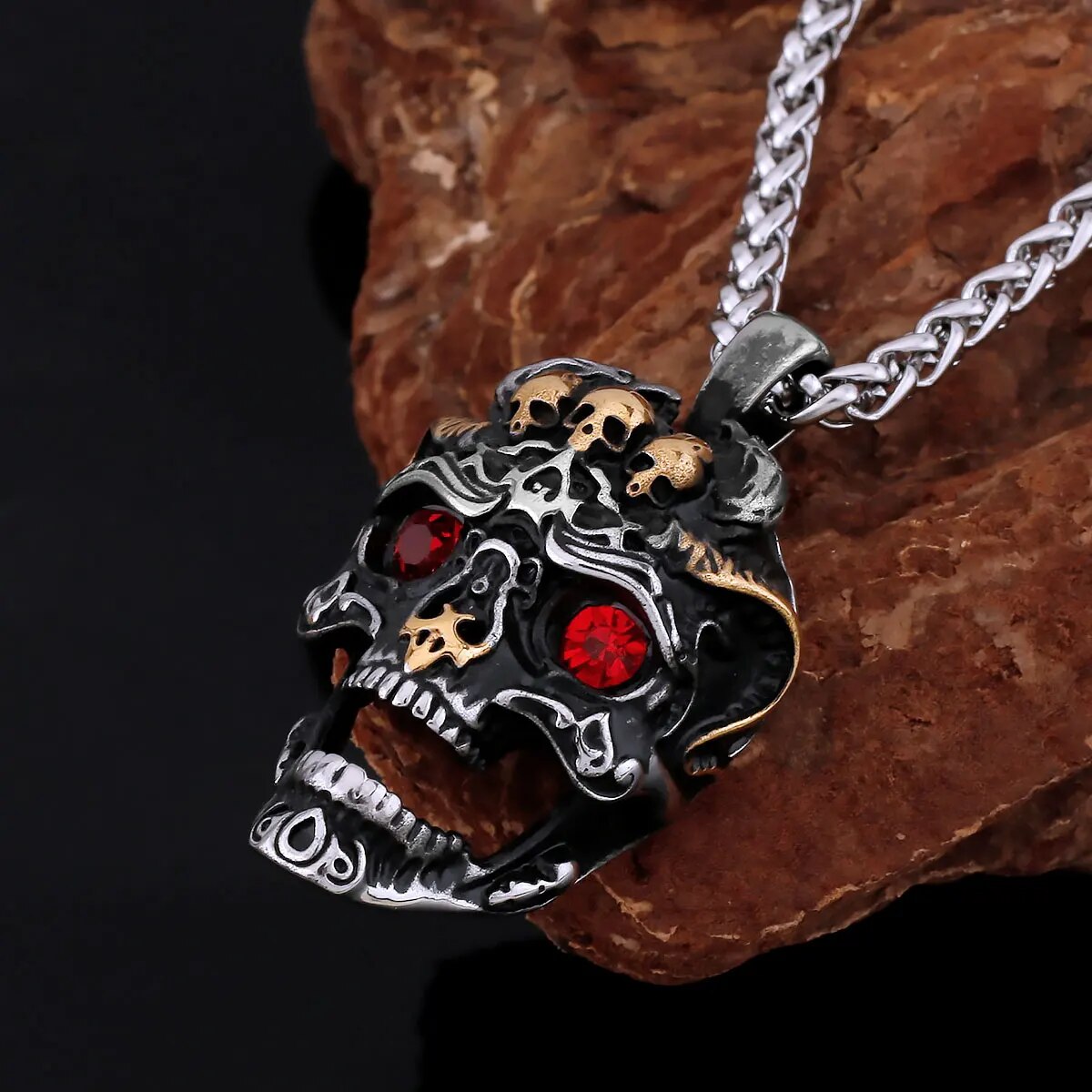 MGS Creative 316L Stainless Steel Ghost Skull Necklace - Man Gifts Shop