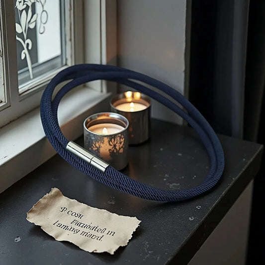 Bold Navy 3-Layer Milan Cord Bracelet – Refined Style for Him