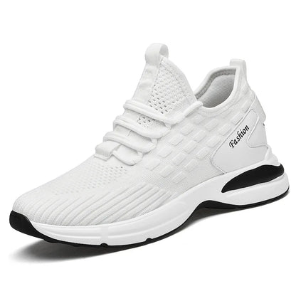Men's Height Increasing Sneakers – 8cm Elevator Shoes with Breathable Mesh, Casual Sport Style for Taller Look