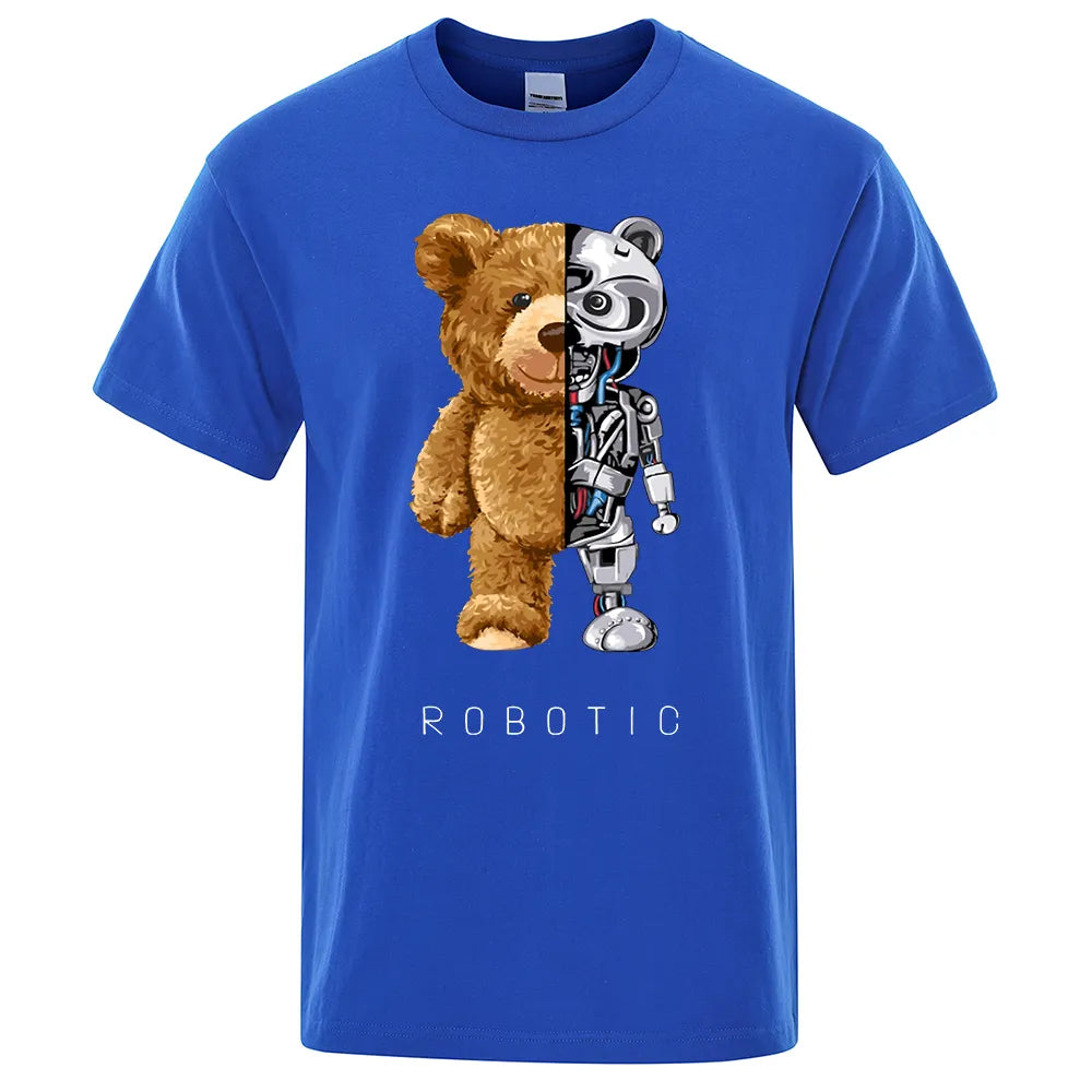 Embrace Quirky Coolness with our Funny Teddy Bear Robot T-Shirt – Your Go-To Summer Statement - Man Gifts Shop