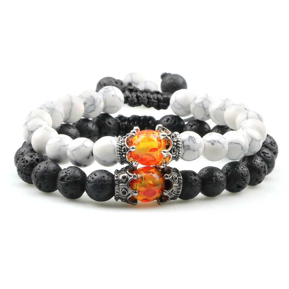 MGS Black Lava Stone Beads Charm Bracelet - Man Gifts Shop