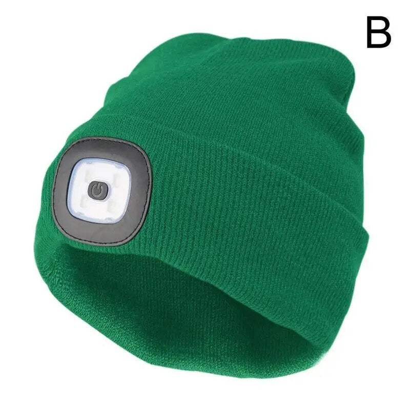 Unisex LED Beanie with Light, USB Rechargeable Hands-Free LED Headlamp Hat - Man Gifts Shop