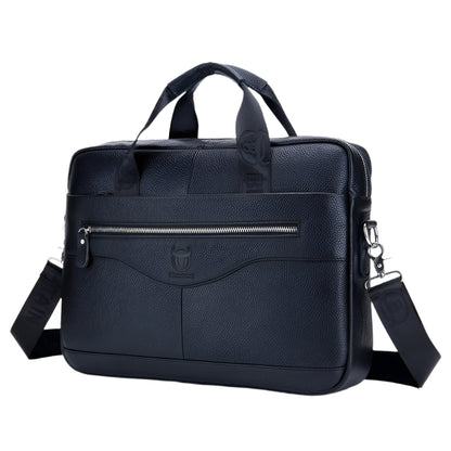 Original BULLCAPTAIN Men's Genuine Leather Laptop Briefcase – 14" Business Messenger Bag