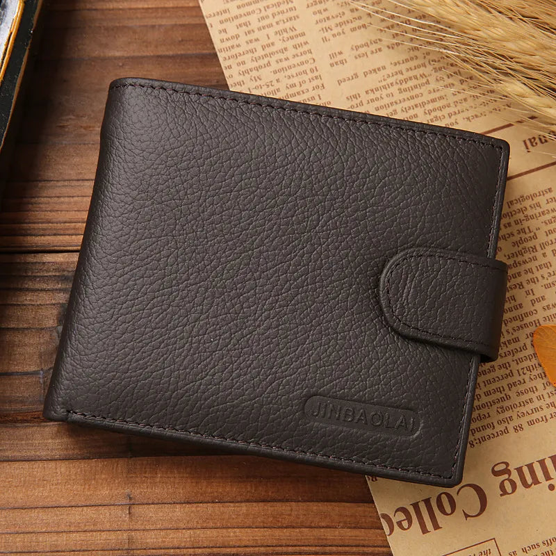 MGS Genuine Leather Men Wallets Premium Cowhide Wallets For Man Black - Man Gifts Shop