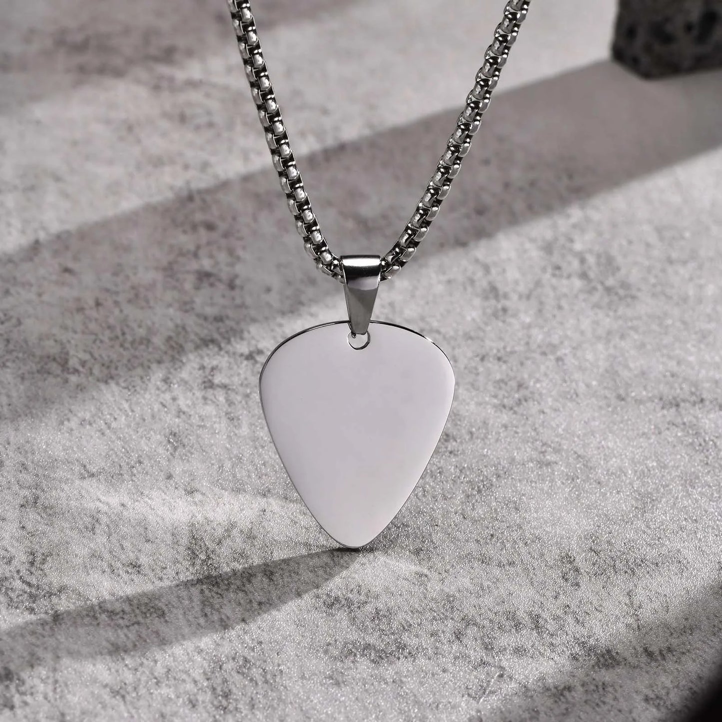 Harmony in Style: Stainless Steel Guitar Pick Necklace for Men – A Striking Music-inspired Gift! - Man Gifts Shop