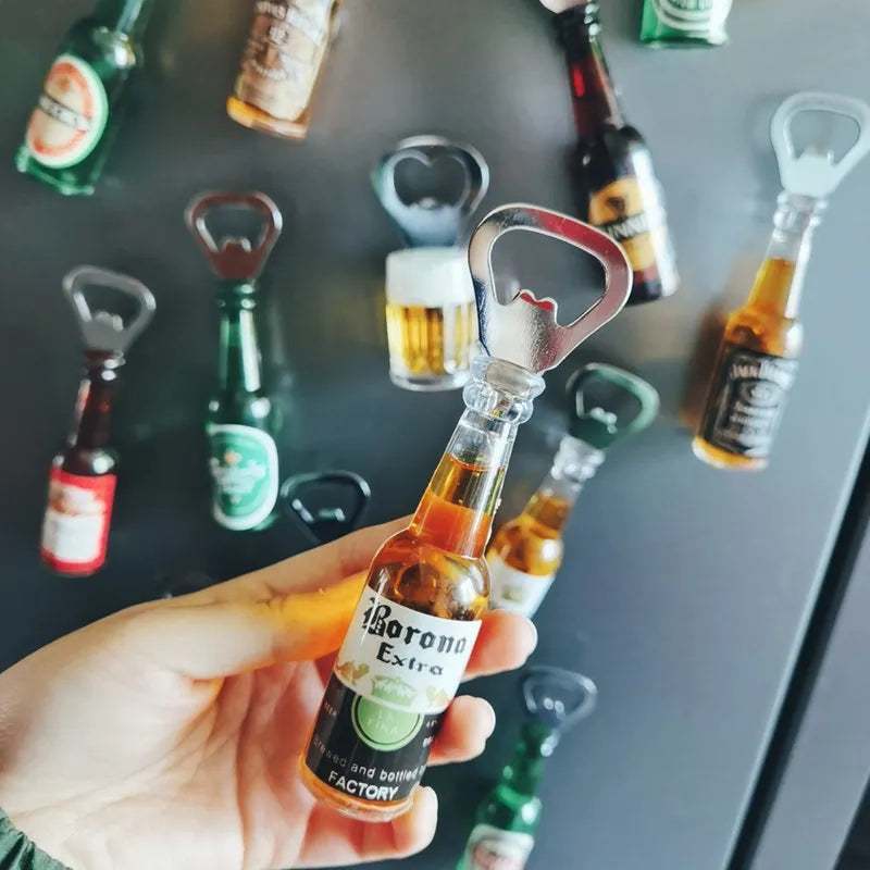 Retro Vibes: Creative Beer Bottle Opener - Personalized Bar Decoration with Mini Home Beverage Opener, Refrigerator Magnetic Tape Driver - Man Gifts Shop