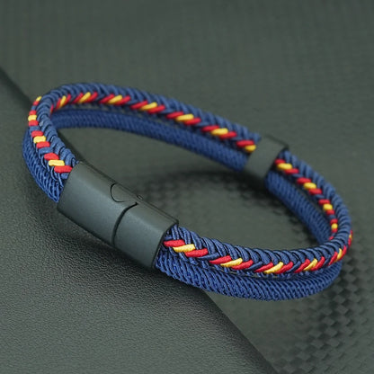 Handmade Rope Bracelet for Man – Dark Blue Woven Gift for Him