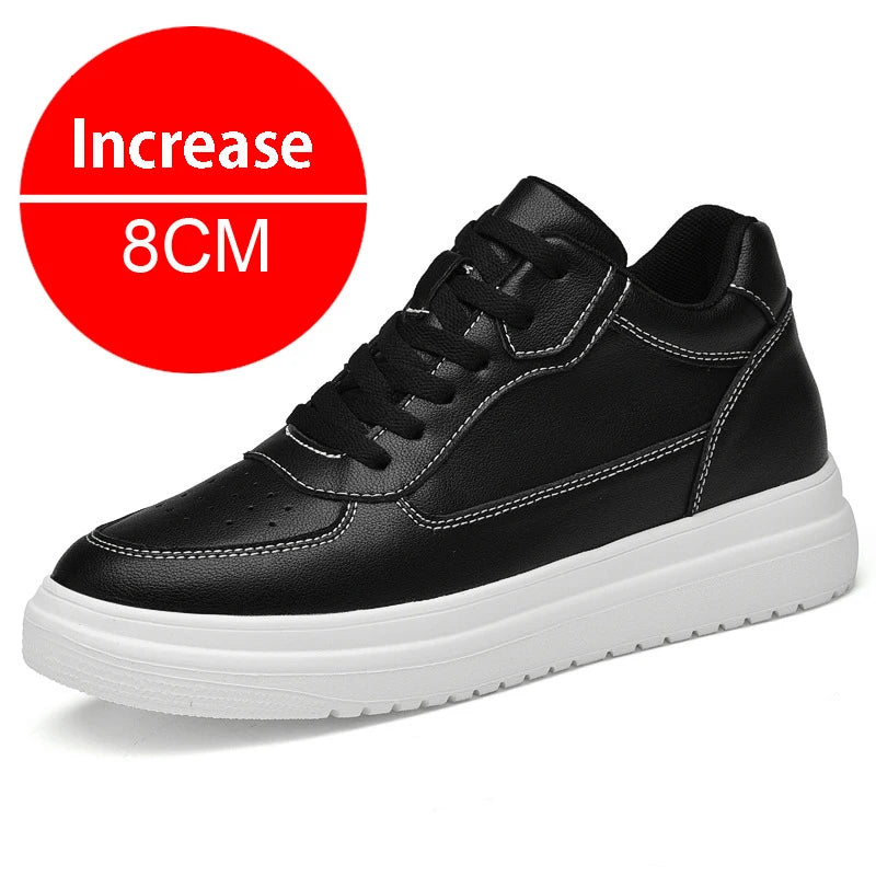 Men’s Height-Increase Elevator Sneakers | 8cm & 10cm Height Boost - White