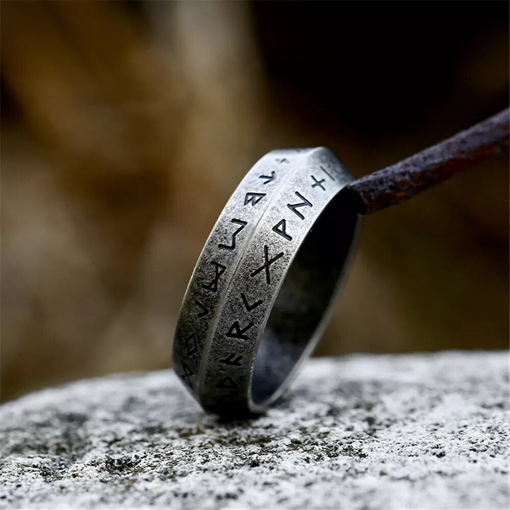 Viking Norse Futhark Runes Ring - Man Gifts Shop